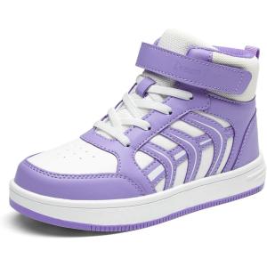 image:imageDREAM PAIRS Boys Girls Sneaker High Top Basketball Shoes Kids LilLegends JuniorFly Jumpers Sports Shoes for Athletic School GymWhitePurple