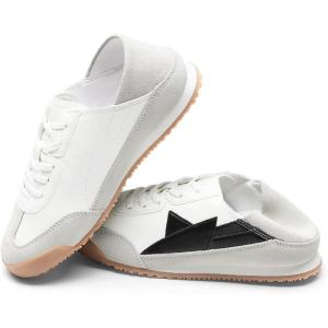 image:imageDREAM PAIRS Boys Girls Sneakers Foldable Back Retro Classic Casual Tennis Lightweight Breathable Walking Shoes for LittleBig KidWhiteBlack