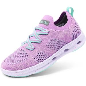 image:imageDREAM PAIRS Boys Girls Sneakers Kids Slipon Quick Dry Lightweight Aqua Water ShoesPurpleGreen