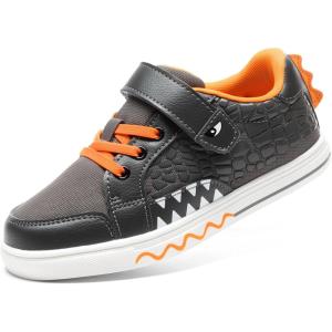 image:imageDREAM PAIRS Boys Sneakers Little Kids Toddler Shoes Storybook Causal Walking Shoes NonSlip with Hook and LoopGreyOrange