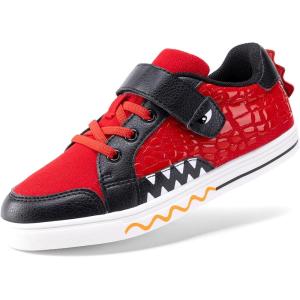 image:imageDREAM PAIRS Boys Sneakers Little Kids Toddler Shoes Storybook Causal Walking Shoes NonSlip with Hook and LoopRedBlack