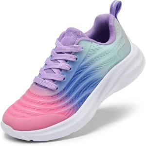 image:imageDREAM PAIRS Girls Boys Shoes Kids Lace up Tennis Sparkle Glitter Athletic Running SneakersPinkBlueLight Green