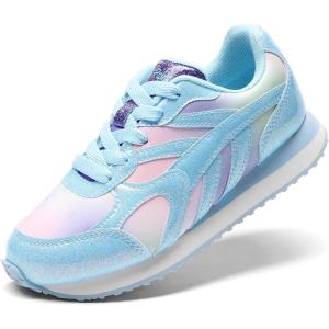 image:imageDREAM PAIRS Girls Sneakers Laceup Tennis Running Casual Footwear LilLegends Lightweight Classic Walking Shoes for LittleBig KidRainbowBlue