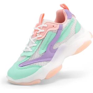 image:imageDREAM PAIRS Kids Girls Sneakers Jelly Sole Lace up Shoes Lightweight Walking Shoes for Girls BoysMulti
