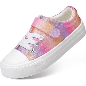 image:imageDREAM PAIRS Kids Toddler Sneakers Boys Girls Casual Canvas School ShoesPinkRainbow