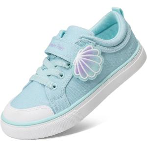 image:imageDREAM PAIRS Toddler Girls Sneakers Lightweight Comfortable Hook and Loop Casual Walking Cartoon Cute Little Kids ShoesBlue