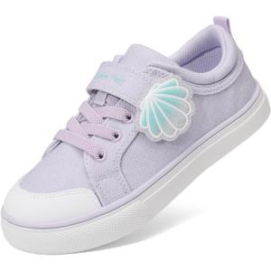 image:imageDREAM PAIRS Toddler Girls Sneakers Lightweight Comfortable Hook and Loop Casual Walking Cartoon Cute Little Kids ShoesPurple