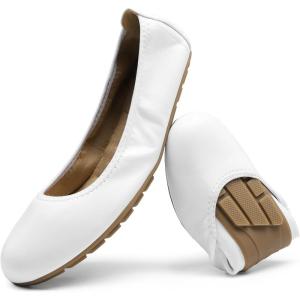 image:imageDREAM PAIRS Womens Ballet Flats Foldable Round Toe Dressy Comfortable Slip On Dress ShoesWhite