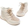 image:imageDREAM PAIRS Ankle Winter Boots for Women Waterproof Lace Up AntiSlip Warm Snow Booties Fashion Sneaker BootsBeige