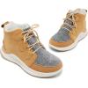 image:imageDREAM PAIRS Ankle Winter Boots for Women Waterproof Lace Up AntiSlip Warm Snow Booties Fashion Sneaker BootsChestnutGrey