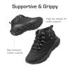 image:imageDREAM PAIRS Boys Girls Boots Kids High Top Sneakers Shoes Outdoor Hiking DuraPlay Lace Up Shoes for LittleBig KidBlack