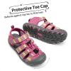 image:imageDREAM PAIRS Boys Girls ClosedToe Outdoor Summer Sport Sandals for ToddlerLittleBig KidFuchsiaMultiGrey