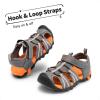 image:imageDREAM PAIRS Boys Girls Outdoor Summer Sport Athletic Sandals for ToddlerLittleBig KidDarkGreyOrange