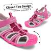 image:imageDREAM PAIRS Boys Girls Outdoor Summer Sport Athletic Sandals for ToddlerLittleBig KidFuchsiaShellPink