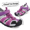 image:imageDREAM PAIRS Boys Girls Outdoor Summer Sport Athletic Sandals for ToddlerLittleBig KidPurpleFuchsiaLightGrey