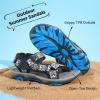 image:imageDREAM PAIRS Boys Girls Sandals Kids Adventurous LightWeight Adjustable Straps Summer Water Shoes ToddlerLittle KidBig KidBlackBlue