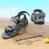 image:imageDREAM PAIRS Boys Girls Sandals Kids Athletic Summer Sports Water Shoes for ToddlerLittle KidBig KidDarkGreyNeonGreenBlue