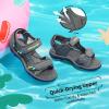 image:imageDREAM PAIRS Boys Girls Sandals Kids Athletic Summer Sports Water Shoes for ToddlerLittle KidBig KidDarkGreyNeonGreenBlue