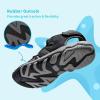 image:imageDREAM PAIRS Boys Girls Summer Outdoor Athletic Sport Sandals Walking Hiking Hook and Loop Adjustable Multicolor for ToddlerLittleBig KidsBlackDarkGrey