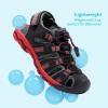 image:imageDREAM PAIRS Boys Girls Summer Outdoor Athletic Sport Sandals Walking Hiking Hook and Loop Adjustable Multicolor for ToddlerLittleBig KidsBlackGreyRed