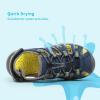 image:imageDREAM PAIRS Boys Girls Summer Outdoor Athletic Sport Sandals Walking Hiking Hook and Loop Adjustable Multicolor for ToddlerLittleBig KidsDark Blue