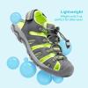 image:imageDREAM PAIRS Boys Girls Summer Outdoor Athletic Sport Sandals Walking Hiking Hook and Loop Adjustable Multicolor for ToddlerLittleBig KidsGreyNeonGreen