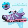 image:imageDREAM PAIRS Boys Girls Summer Outdoor Athletic Sport Sandals Walking Hiking Hook and Loop Adjustable Multicolor for ToddlerLittleBig KidsLavenderBabyBlueFuchsia