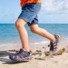 image:imageDREAM PAIRS Boys Girls Summer Outdoor Athletic Sport Sandals Walking Hiking Hook and Loop Adjustable Multicolor for ToddlerLittleBig KidsNavyLightGreyOrange