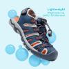 image:imageDREAM PAIRS Boys Girls Summer Outdoor Athletic Sport Sandals Walking Hiking Hook and Loop Adjustable Multicolor for ToddlerLittleBig KidsNavyLightGreyOrange