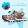 image:imageDREAM PAIRS Boys Girls Summer Outdoor Athletic Sport Sandals Walking Hiking Hook and Loop Adjustable Multicolor for ToddlerLittleBig KidsOliveGreenBeigeOrange