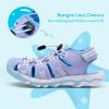 image:imageDREAM PAIRS Boys Girls Summer Outdoor Athletic Sport Sandals Walking Hiking Hook and Loop Adjustable Multicolor for ToddlerLittleBig KidsPurple