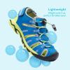 image:imageDREAM PAIRS Boys Girls Summer Outdoor Athletic Sport Sandals Walking Hiking Hook and Loop Adjustable Multicolor for ToddlerLittleBig KidsRoyalBlueGreyNeonGreen