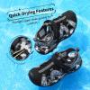 image:imageDREAM PAIRS Boys Girls Summer Outdoor Athletic Sport Sandals for ToddlerLittleBig KidBlackGrey
