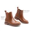 image:imageDREAM PAIRS Girls Ankle Boots with Side Zipper Chelsea Booties Low Heels Girl Fashion Shoes for ToddlerLittle KidBig KidTan
