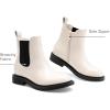 image:imageDREAM PAIRS Girls Ankle Boots with Side Zipper Chelsea Booties Low Heels Girl Fashion Shoes for ToddlerLittle KidBig KidWhiteBlack