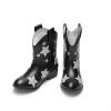 image:imageDREAM PAIRS Girls Cowgirl Boots Mid Calf Glitter Cowboy Western Boots Toddler Girls Star Riding ShoesBlack