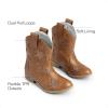 image:imageDREAM PAIRS Girls Cowgirl Boots Mid Calf Glitter Cowboy Western Boots Toddler Girls Star Riding ShoesCamel