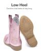 image:imageDREAM PAIRS Girls Cowgirl Boots Mid Calf Glitter Cowboy Western Boots Toddler Girls Star Riding ShoesPink