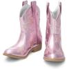 image:imageDREAM PAIRS Girls Cowgirl Boots Mid Calf Glitter Cowboy Western Boots Toddler Girls Star Riding ShoesPink