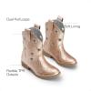 image:imageDREAM PAIRS Girls Cowgirl Boots Mid Calf Glitter Cowboy Western Boots Toddler Girls Star Riding ShoesRose Goldholes