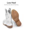 image:imageDREAM PAIRS Girls Cowgirl Boots Mid Calf Glitter Cowboy Western Boots Toddler Girls Star Riding ShoesSilver