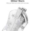image:imageDREAM PAIRS Girls Cowgirl Boots Mid Calf Glitter Cowboy Western Boots Toddler Girls Star Riding ShoesSilver