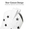 image:imageDREAM PAIRS Girls Cowgirl Boots Mid Calf Glitter Cowboy Western Boots Toddler Girls Star Riding ShoesWhiteholes
