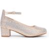 image:imageDREAM PAIRS Girls Dress Shoes Chunky High Heels Ankle Strap Party Wedding Princess Pump for Little Big KidGold
