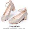 image:imageDREAM PAIRS Girls Dress Shoes Chunky High Heels Ankle Strap Party Wedding Princess Pump for Little Big KidGold