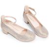 image:imageDREAM PAIRS Girls Dress Shoes Chunky High Heels Ankle Strap Party Wedding Princess Pump for Little Big KidGold