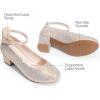 image:imageDREAM PAIRS Girls Dress Shoes Chunky High Heels Ankle Strap Party Wedding Princess Pump for Little Big KidGold