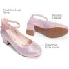 image:imageDREAM PAIRS Girls Dress Shoes Chunky High Heels Ankle Strap Party Wedding Princess Pump for Little Big KidPink