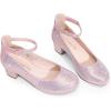 image:imageDREAM PAIRS Girls Dress Shoes Chunky High Heels Ankle Strap Party Wedding Princess Pump for Little Big KidPink