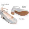 image:imageDREAM PAIRS Girls Dress Shoes Chunky High Heels Ankle Strap Party Wedding Princess Pump for Little Big KidSilver
